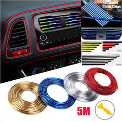 2pcs 16ft Car Moulding Decoration Flexible Strips Trim Interior Automotive