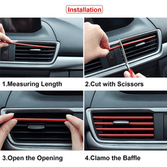 2pcs 16ft Car Moulding Decoration Flexible Strips Trim Interior Automotive