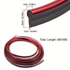 2pcs 16ft Car Moulding Decoration Flexible Strips Trim Interior Automotive