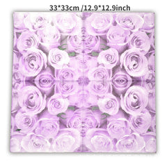 20pcs Purple Rose Printed Napkin Placemat for Events