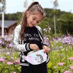 Kids Cartoon Unicorn Chest Bag Sequin Coin Purse Large Capacity Satchel