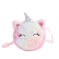 Kids Cartoon Plush Shoulder Bag & Coin Purse Set