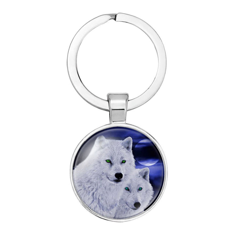 Wolf Totem Keychain Animal Amulet Metal Key Ring Christmas Gift