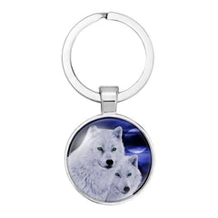 Wolf Totem Keychain Animal Amulet Metal Key Ring Christmas Gift