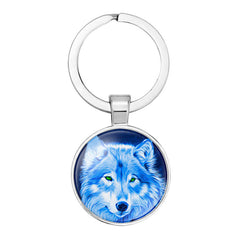 Wolf Totem Keychain Animal Amulet Metal Key Ring Christmas Gift