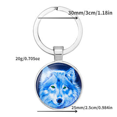 Wolf Totem Keychain Animal Amulet Metal Key Ring Christmas Gift