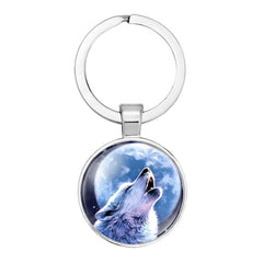Wolf Totem Keychain Animal Amulet Metal Key Ring Christmas Gift