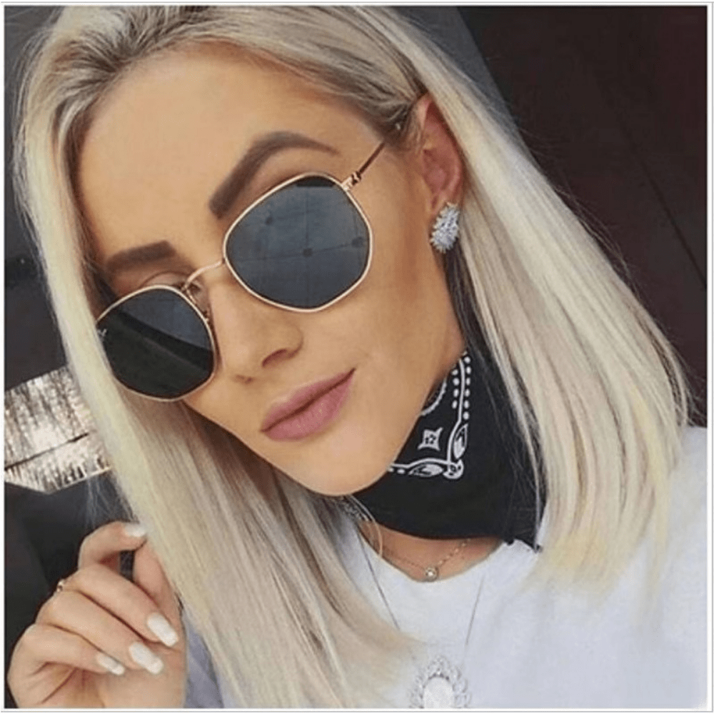 Square Metal Sunglasses UV400 Anti Glare Glasses