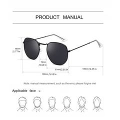 Square Metal Sunglasses UV400 Anti Glare Glasses