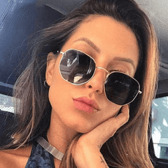 Square Metal Sunglasses UV400 Anti Glare Glasses