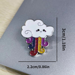 Cloud Sparkling Rainbow Rain Brooch Pin For Men