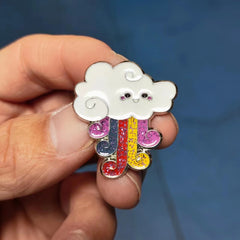 Cloud Sparkling Rainbow Rain Brooch Pin For Men