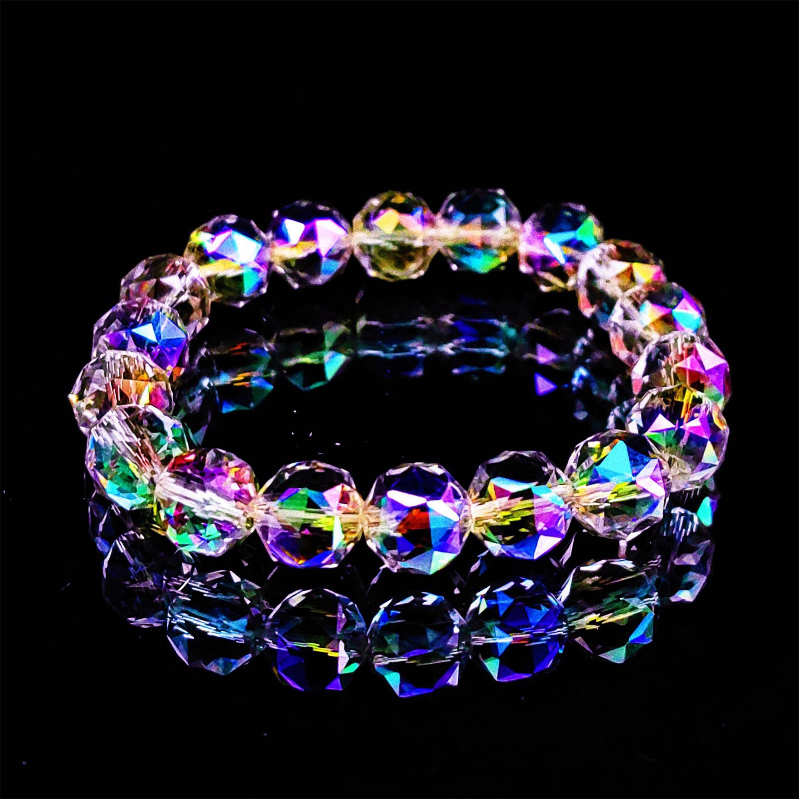 Faceted Crystal Ball Beaded Bracelet - Fashionable Jewelry for Girls