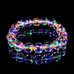 Faceted Crystal Ball Beaded Bracelet - Fashionable Jewelry for Girls