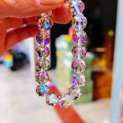 Faceted Crystal Ball Beaded Bracelet - Fashionable Jewelry for Girls