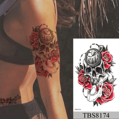 Female Temporary Tattoo Waterproof Sticker Rose Flower Butterfly Body Art