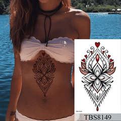 Female Temporary Tattoo Waterproof Sticker Rose Flower Butterfly Body Art