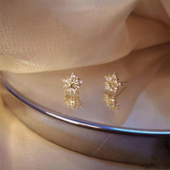 Rhinestone Snowflake Stud Earrings