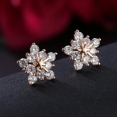 Rhinestone Snowflake Stud Earrings