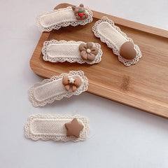 Baby Girls Sweet Flowers Bowknot Hair Clips Headwear Set