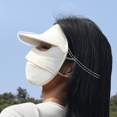 Ice Silk Sunproof Mask With Brim Lightweight UV Protection Face Cover