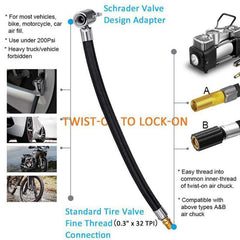 1pc Tire Air Inflator Hose Inflatable Tube Connection