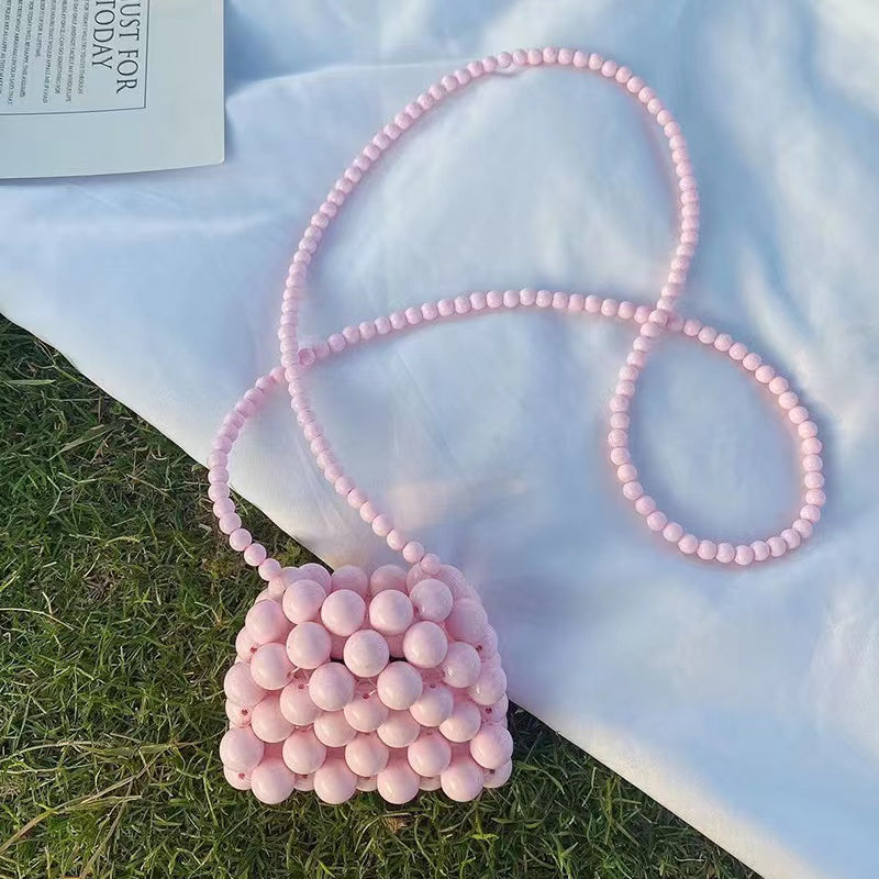 Beaded Crossbody Bag for Girls Mini Coin Purse with Strap