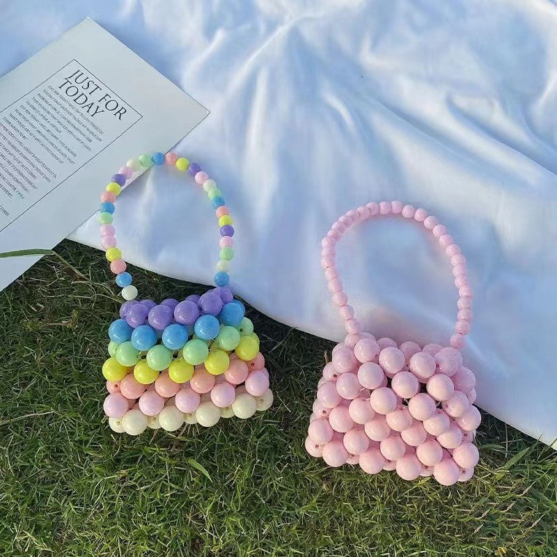Beaded Crossbody Bag for Girls Mini Coin Purse with Strap