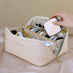 Portable Travel Cosmetic Bag Makeup Brush Storage Bag Zipper Toiletry Bag