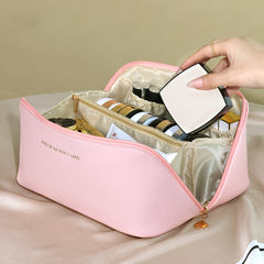 Portable Travel Cosmetic Bag Makeup Brush Storage Bag Zipper Toiletry Bag