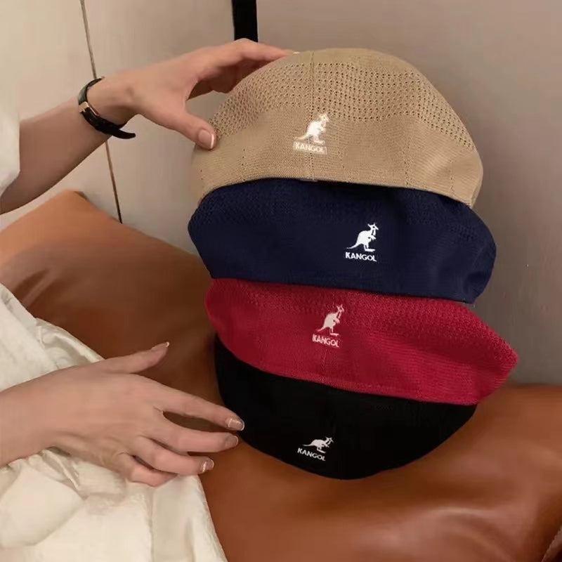 Animal Embroidery Beret Unisex Solid Newsboy Hat Warm Painter Cap