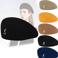 Animal Embroidery Beret Unisex Solid Newsboy Hat Warm Painter Cap