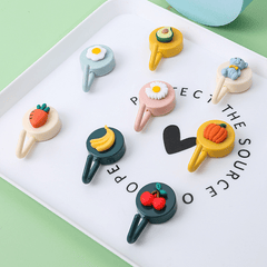 2Pcs Cartoon Adhesive Hooks Bathroom Wall Key Towel Rack Sticker