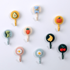 2Pcs Cartoon Adhesive Hooks Bathroom Wall Key Towel Rack Sticker