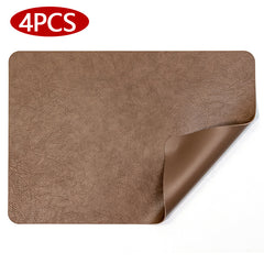 Set of 4 Cowhide Placemats Washable Reusable Table Mat