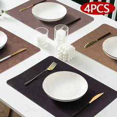 Set of 4 Cowhide Placemats Washable Reusable Table Mat