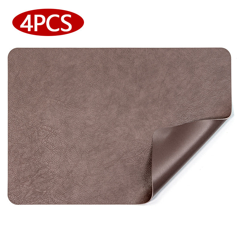 Set of 4 Cowhide Placemats Washable Reusable Table Mat