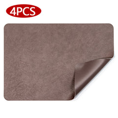 Set of 4 Cowhide Placemats Washable Reusable Table Mat