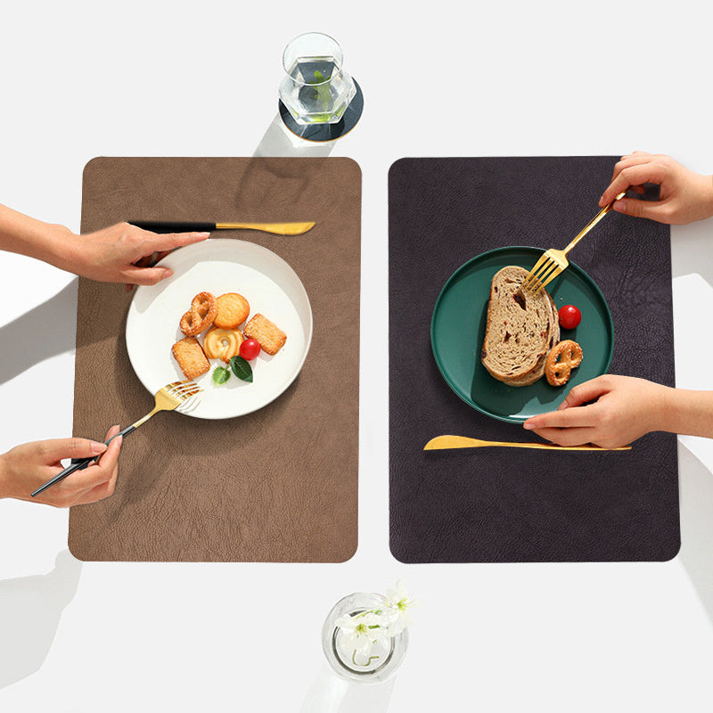 Set of 4 Cowhide Placemats Washable Reusable Table Mat