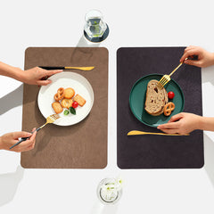 Set of 4 Cowhide Placemats Washable Reusable Table Mat