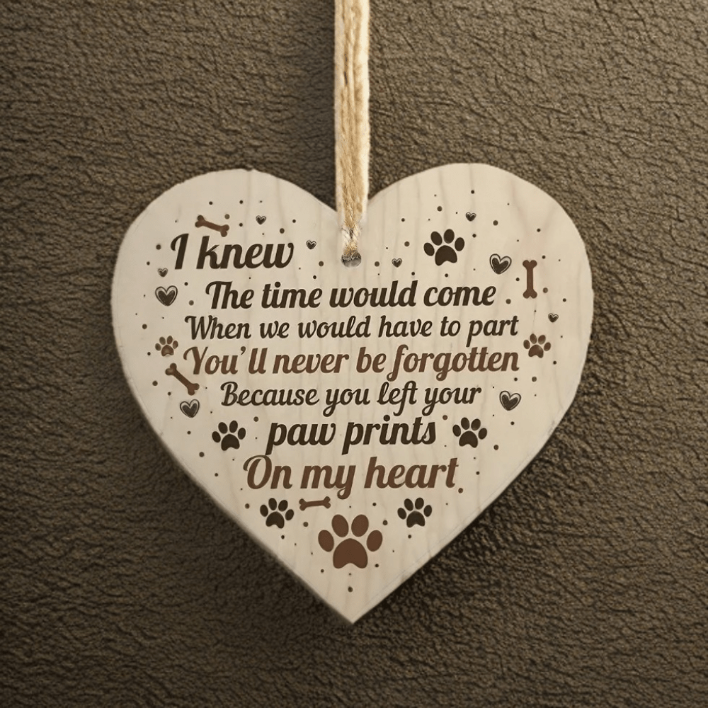 Wooden Heart Pet Memorial Ornament