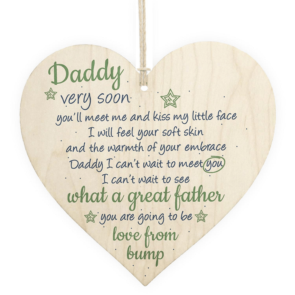 Wooden Heart Decoration - Gift for Dad - Daddy to Be or Any Father