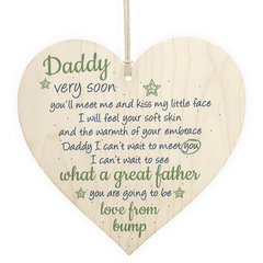 Wooden Heart Decoration - Gift for Dad - Daddy to Be or Any Father