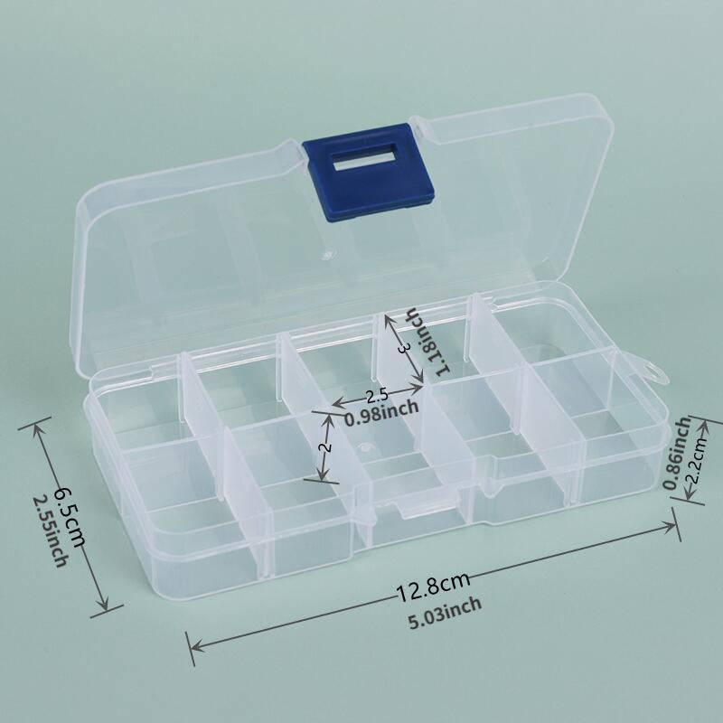 Adjustable Travel Jewelry Organizer Box 10 Grids Storage Container