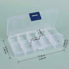 Adjustable Travel Jewelry Organizer Box 10 Grids Storage Container