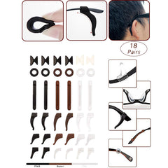 18Pcs Silicone Non-slip Nose Pads Eyeglass Retainer Set Holder Sunglasses