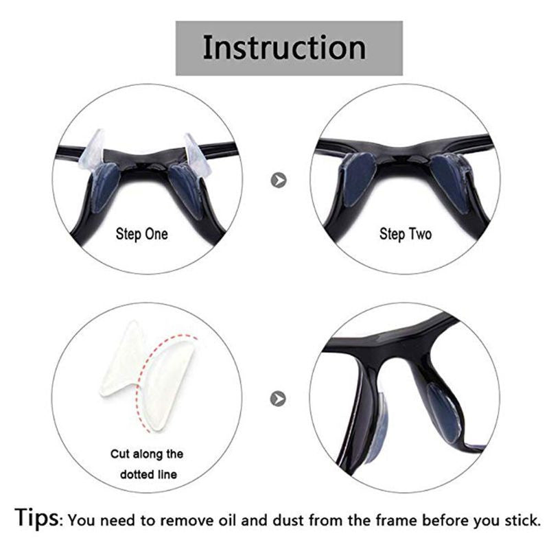 18Pcs Silicone Non-slip Nose Pads Eyeglass Retainer Set Holder Sunglasses