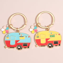 2Pcs Camping Keychain RV Travel Trailer Accessories Small Car Key Ring For Men