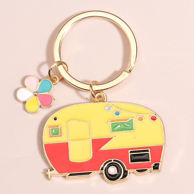 2Pcs Camping Keychain RV Travel Trailer Accessories Small Car Key Ring For Men