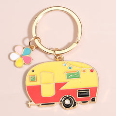 2Pcs Camping Keychain RV Travel Trailer Accessories Small Car Key Ring For Men